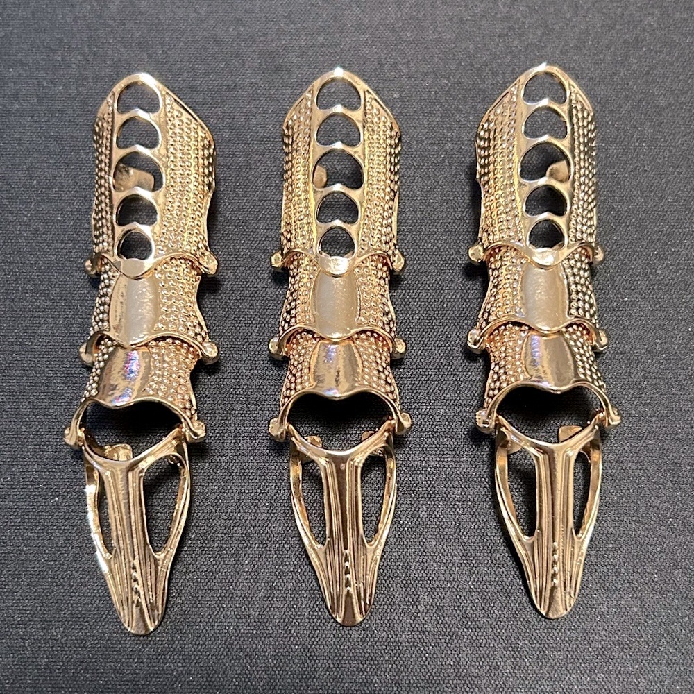 NEW // Gold Joint Rings 3 Pcs - Picture 2 of 9